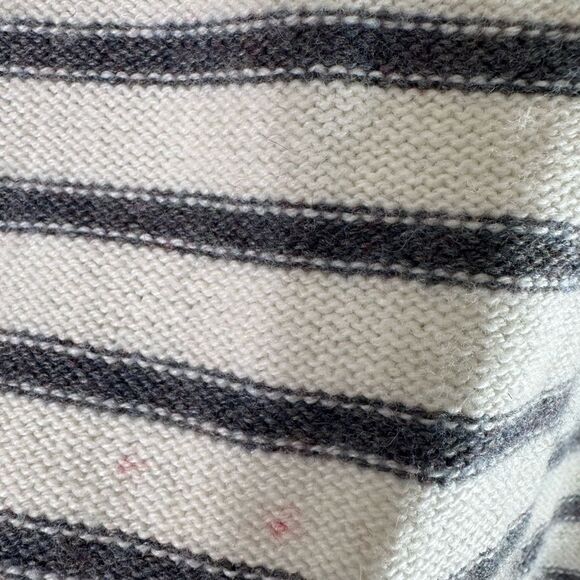 Madewell Turtleneck Sweater in Gray and White Stripes - Picture 8 of 13